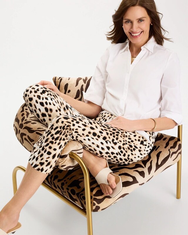 Animal Print Brigitte Slim Pull-On Crop Pant - image 2
